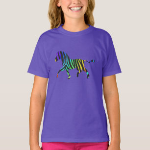 Zebra Black en Rainbow Silhouette T-shirt