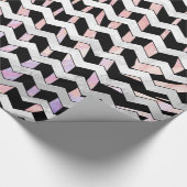 Zebra Black en Roze Chevron Cadeaupapier (Hoek)