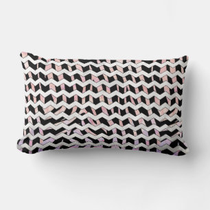 Zebra Black en Roze Chevron Kussen
