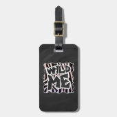 Zebra Black en Roze Wilde mij Bagagelabel (Voorkant verticaal)
