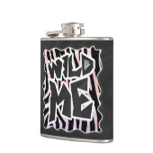 Zebra Black en Roze Wilde mij Heupfles (Links)