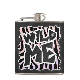 Zebra Black en Roze Wilde mij Heupfles