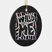 Zebra Black en Roze Wilde mij Keramisch Ornament (Rechts)