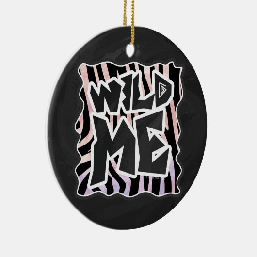Zebra Black en Roze Wilde mij Keramisch Ornament (Rechts)