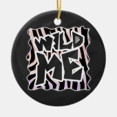 Zebra Black en Roze Wilde mij Keramisch Ornament (Voorkant)