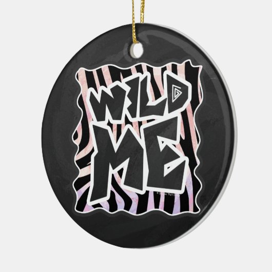 Zebra Black en Roze Wilde mij Keramisch Ornament (Links)