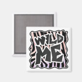 Zebra Black en Roze Wilde mij Magneet (Voorkant / Achterkant)