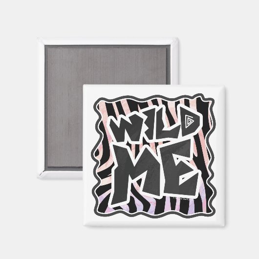 Zebra Black en Roze Wilde mij Magneet (Voorkant / Achterkant)