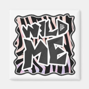 Zebra Black en Roze Wilde mij Magneet
