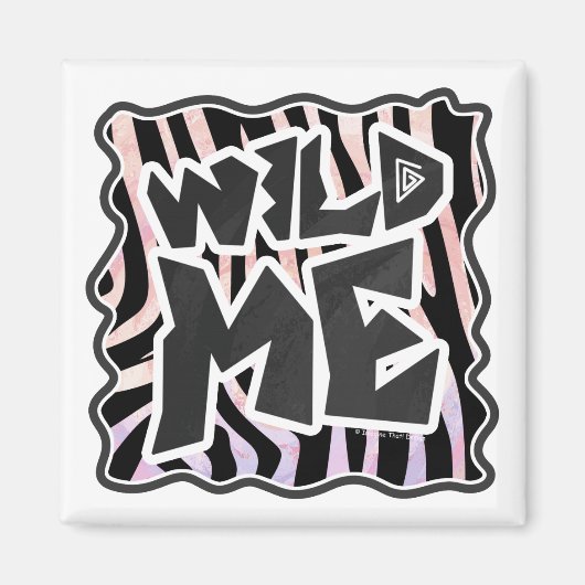 Zebra Black en Roze Wilde mij Magneet (Voorkant)