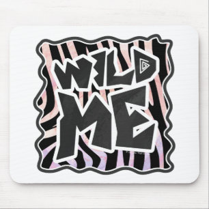 Zebra Black en Roze Wilde mij Muismat