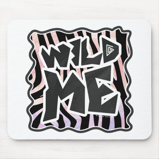 Zebra Black en Roze Wilde mij Muismat (Voorkant)