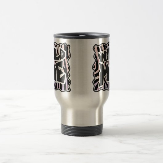 Zebra Black en Roze Wilde mij Reisbeker (Center)