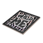 Zebra Black en Roze Wilde mij Tegeltje (Zijkant)