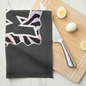 Zebra Black en Roze Wilde mij Theedoek (Quarter Fold)