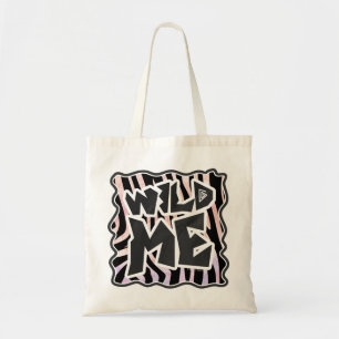 Zebra Black en Roze Wilde mij Tote Bag