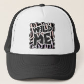 Zebra Black en Roze Wilde mij Trucker Pet (Voorkant)