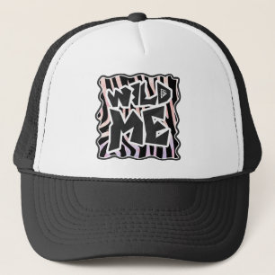 Zebra Black en Roze Wilde mij Trucker Pet