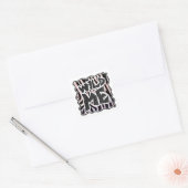 Zebra Black en Roze Wilde mij Vierkante Sticker (Envelop)