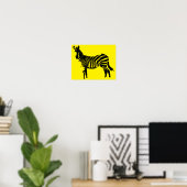 Zebra Black Silhouette Poster (Thuiskantoor)