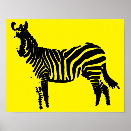 Zebra Black Silhouette Poster (Voorkant)
