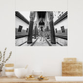 Zebra Black White Building Landschap Poster (Keuken)