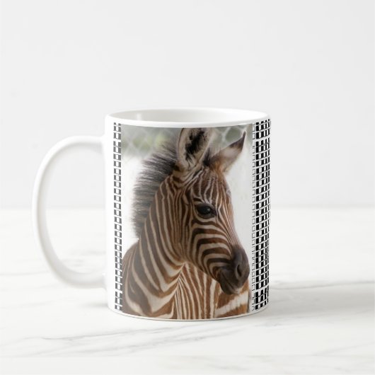 Zebra Black & White Checkered Mug Koffiemok (Links)