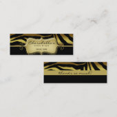 Zebra Bladwijzer Animal Gold Black Hartelijk dank Mini Visitekaartje (Voorkant / Achterkant)