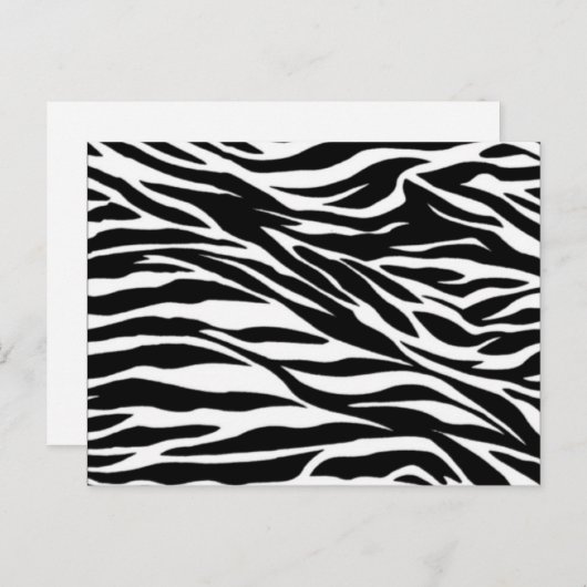 zebra; blanco briefkaart (Voorkant / Achterkant)