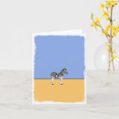 Zebra blanco wenskaart kaart (Gele Bloem)