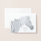 Zebra Blank All Occasion Wildlife Silver Folie Kaarten (Voorkant met envelop)