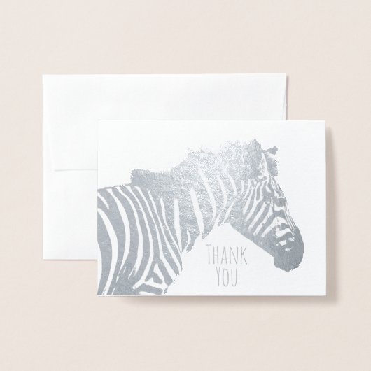 Zebra Blank All Occasion Wildlife Silver Folie Kaarten (Voorkant met envelop)