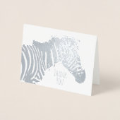 Zebra Blank All Occasion Wildlife Silver Folie Kaarten (Voorkant)