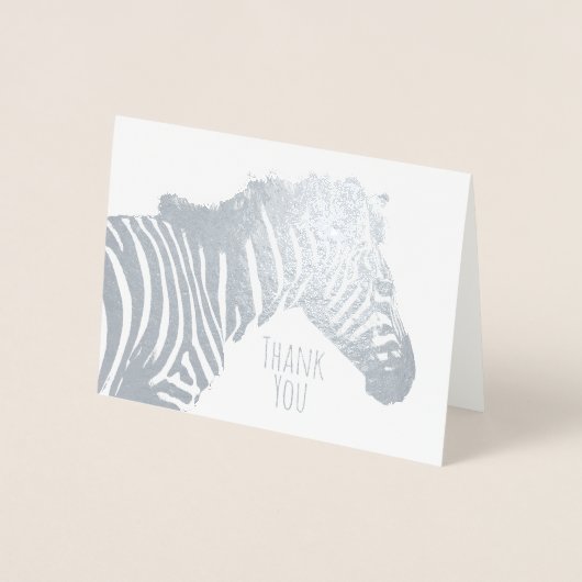 Zebra Blank All Occasion Wildlife Silver Folie Kaarten (Voorkant)