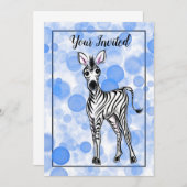 Zebra blauw bellengompatroon kaart (Voorkant / Achterkant)