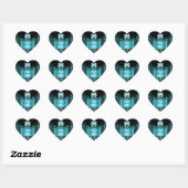 Zebra Blauw Blauwgroen Sweet Sixteen Sweet 16 Zwar Hart Sticker (Vel)
