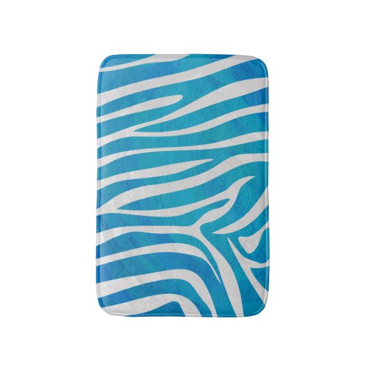 Zebra Blauw en wit afdrukken Badmat (Voorkant Verticaal)