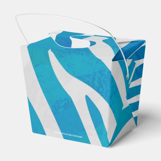 Zebra Blauw en wit afdrukken Bedankdoosjes (Achterkant)
