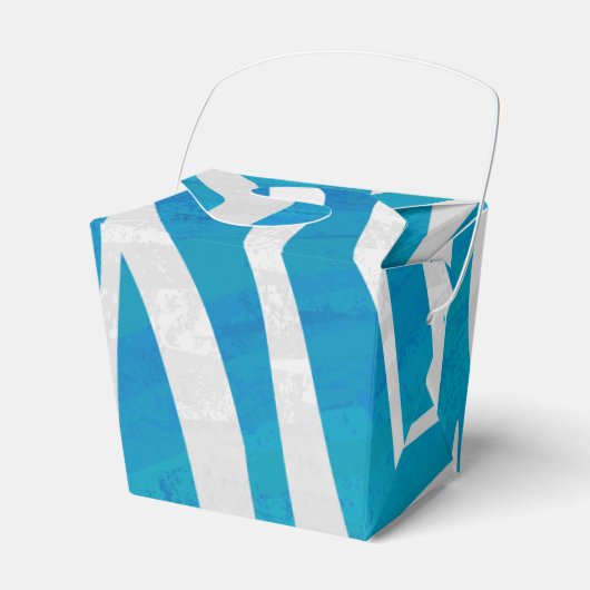 Zebra Blauw en wit afdrukken Bedankdoosjes (Voorkant Zijde)