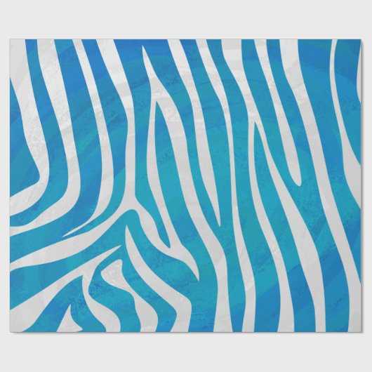 Zebra Blauw en wit afdrukken Cadeaupapier (Vlak)
