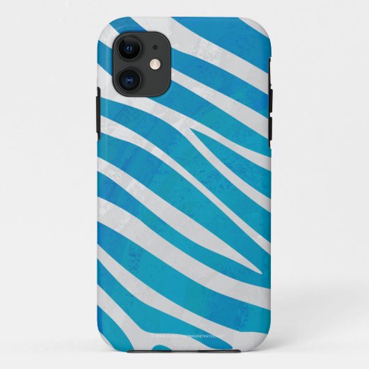 Zebra Blauw en wit afdrukken Case-Mate iPhone Case (Achterkant)