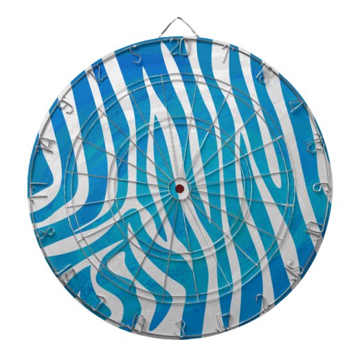 Zebra Blauw en wit afdrukken Dartbord (Voorkant)