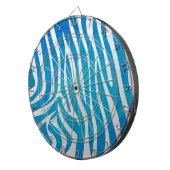 Zebra Blauw en wit afdrukken Dartbord (Voorkant Rechts)
