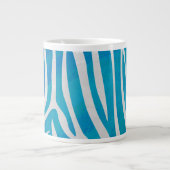 Zebra Blauw en wit afdrukken Grote Koffiekop (Voorkant)