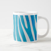 Zebra Blauw en wit afdrukken Grote Koffiekop (Rechts)