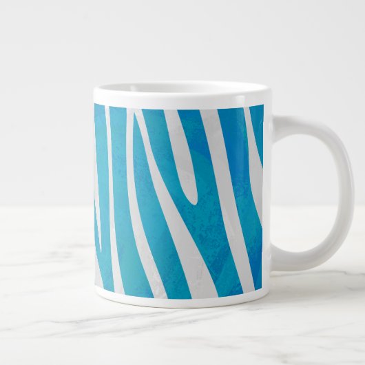 Zebra Blauw en wit afdrukken Grote Koffiekop (Rechts)