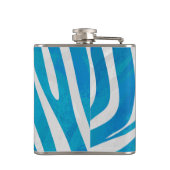 Zebra Blauw en wit afdrukken Heupfles (Achterkant)