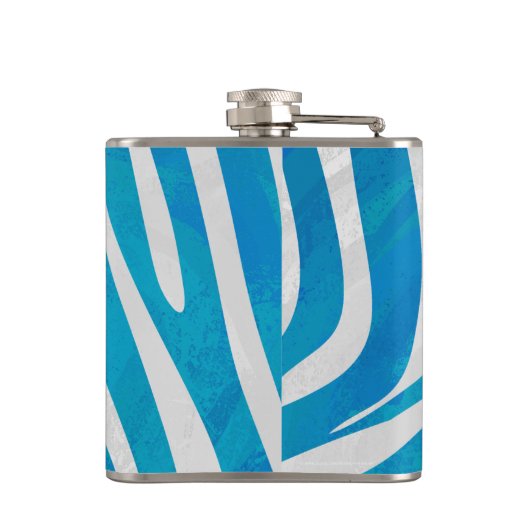 Zebra Blauw en wit afdrukken Heupfles (Achterkant)