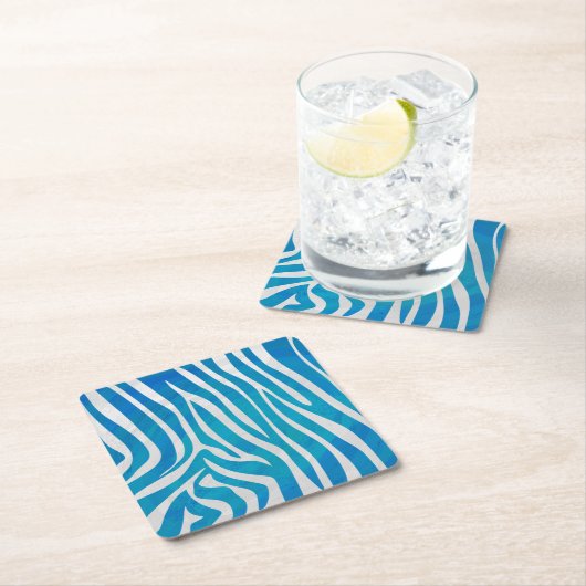 Zebra Blauw en wit afdrukken Kartonnen Onderzetters (Insitu)