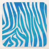 Zebra Blauw en wit afdrukken Kartonnen Onderzetters (Voorkant)